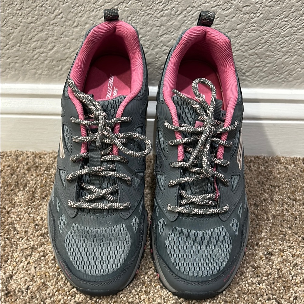 Skechers Gray and Pink Athletic Shoes with Breathable Mesh